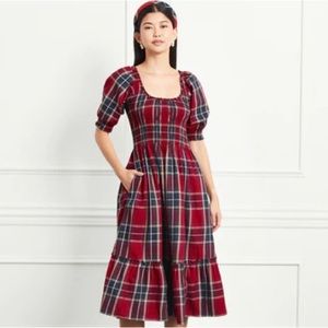 Hill House Louisa Nap dress red tartan NWT